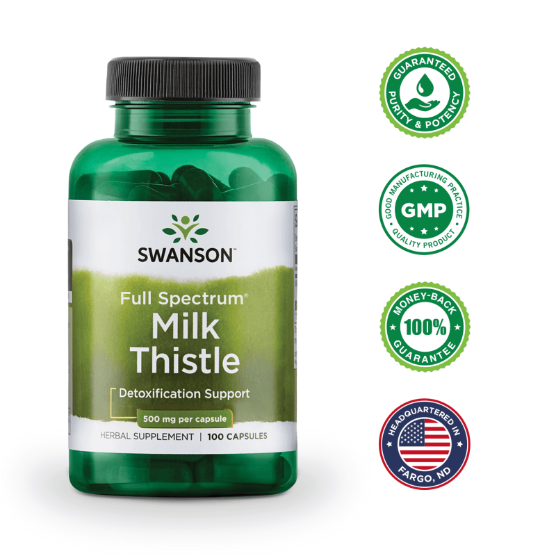 SWANSON PREMIUM ORGANIC MILK THISTLE CAPSULES FOR LIVER HEALTH, 500MG, 100CT