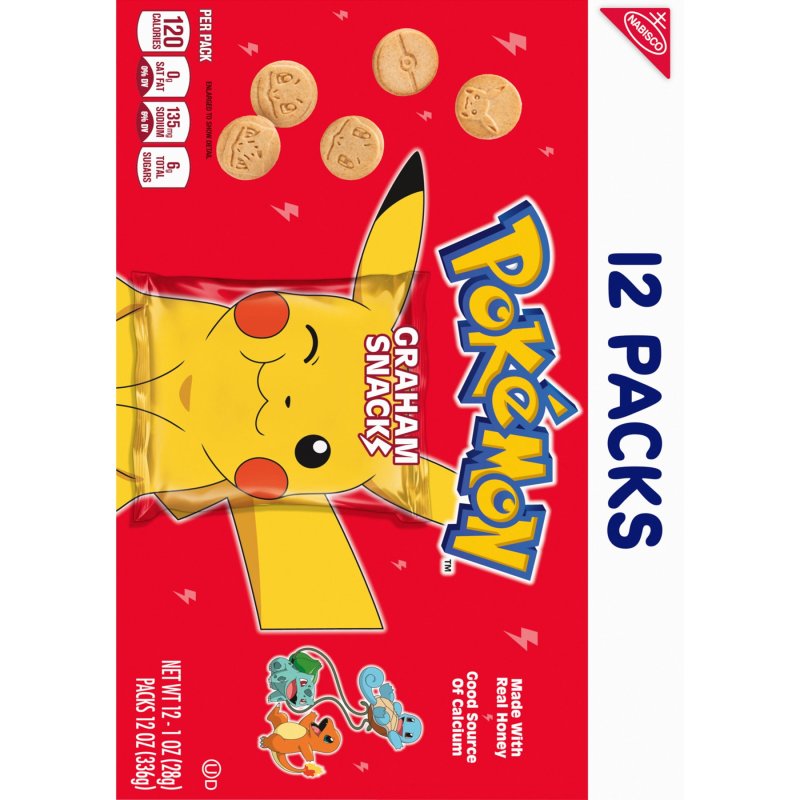NABISCO POKEMON GRAHAM SNACKS, 12-PACK GRAHAM CRACKER COOKIES