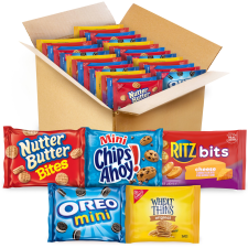 OREO ASSORTED COOKIE & CRACKER VARIETY PACK WITH OREO, CHIPS AHOY!, NUTTER BUTTER, RITZ & WHEAT THINS, 50 SNACK PACKS