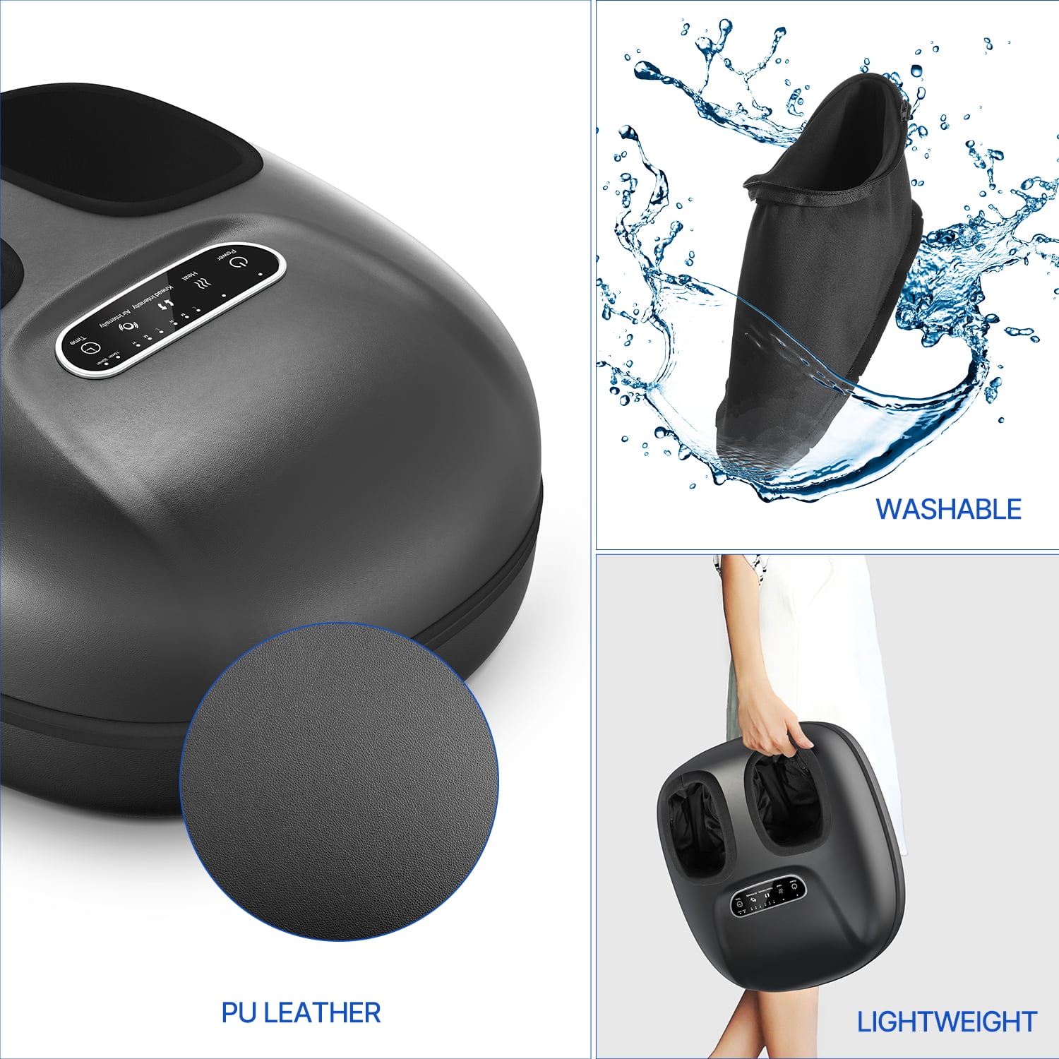 RENPHO SHIATSU FOOT MASSAGER WITH HEAT | BOOST BLOOD CIRCULATION | FITS UP TO SIZE 11 | BLACK
