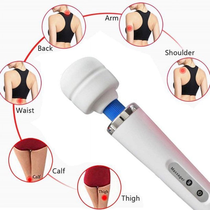 YAYUN WHITE HANDHELD ELECTRIC BACK MASSAGER FOR SPORTS RECOVERY AND PAIN RELIEF