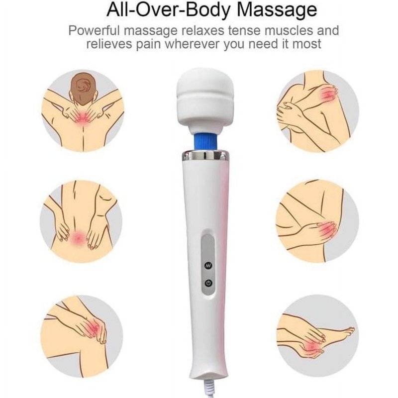 YAYUN WHITE HANDHELD ELECTRIC BACK MASSAGER FOR SPORTS RECOVERY AND PAIN RELIEF