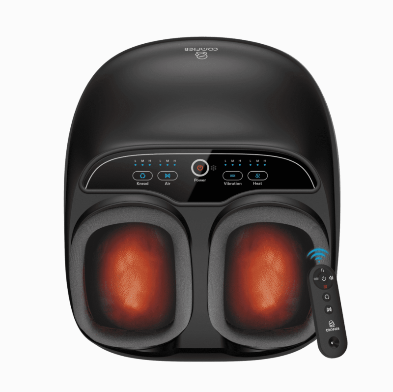 SHIATSU FOOT MASSAGER WITH HEAT FOR IMPROVED CIRCULATION, SIZE 13, BLACK - PERFECT GIFT