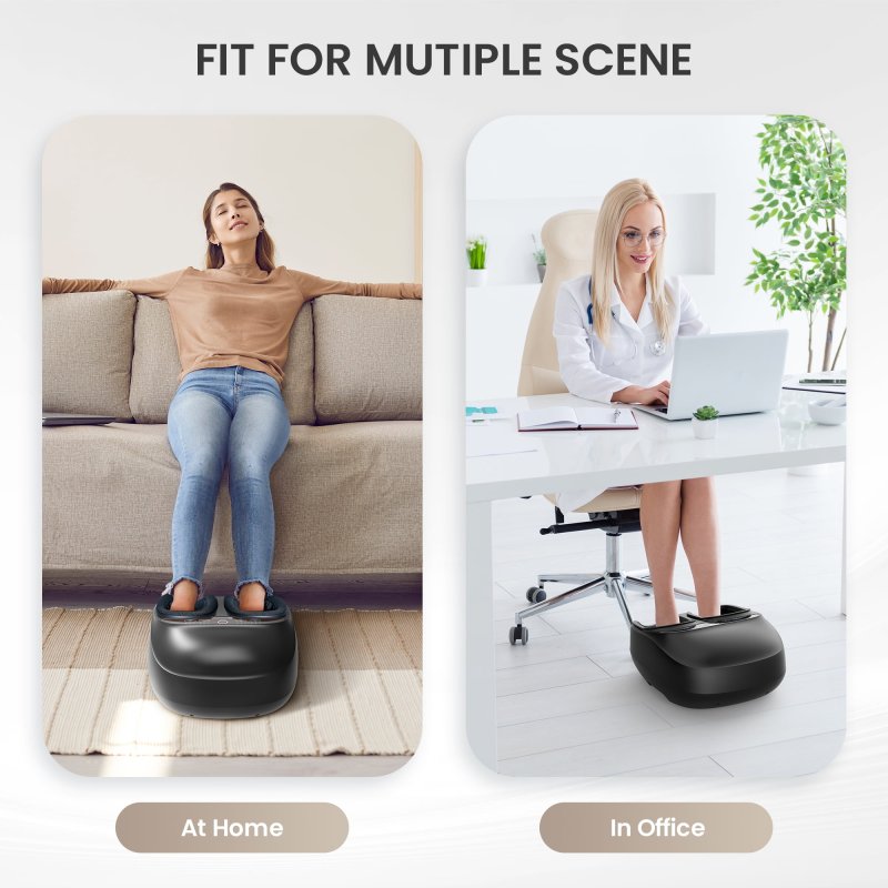 SHIATSU FOOT MASSAGER WITH HEAT FOR IMPROVED CIRCULATION, SIZE 13, BLACK - PERFECT GIFT