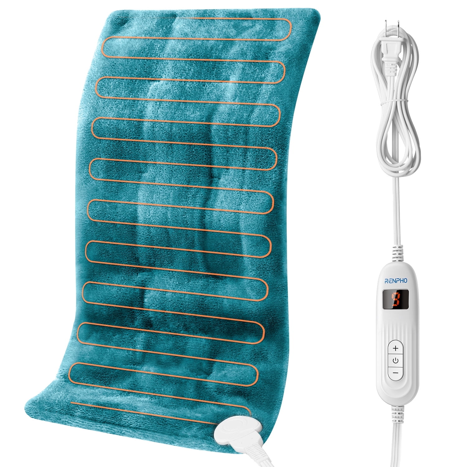 RENPHO HEATING PAD WITH 10 HEAT SETTINGS, AUTO SHUT-OFF, FSA HSA ELIGIBLE - 12"X24" BLUE
