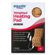 EQUATE PRIMALUSHTM WEIGHTED HEATING PAD, 12” X 24”, 10-SETTING CONTROLLER – 1 COUNT