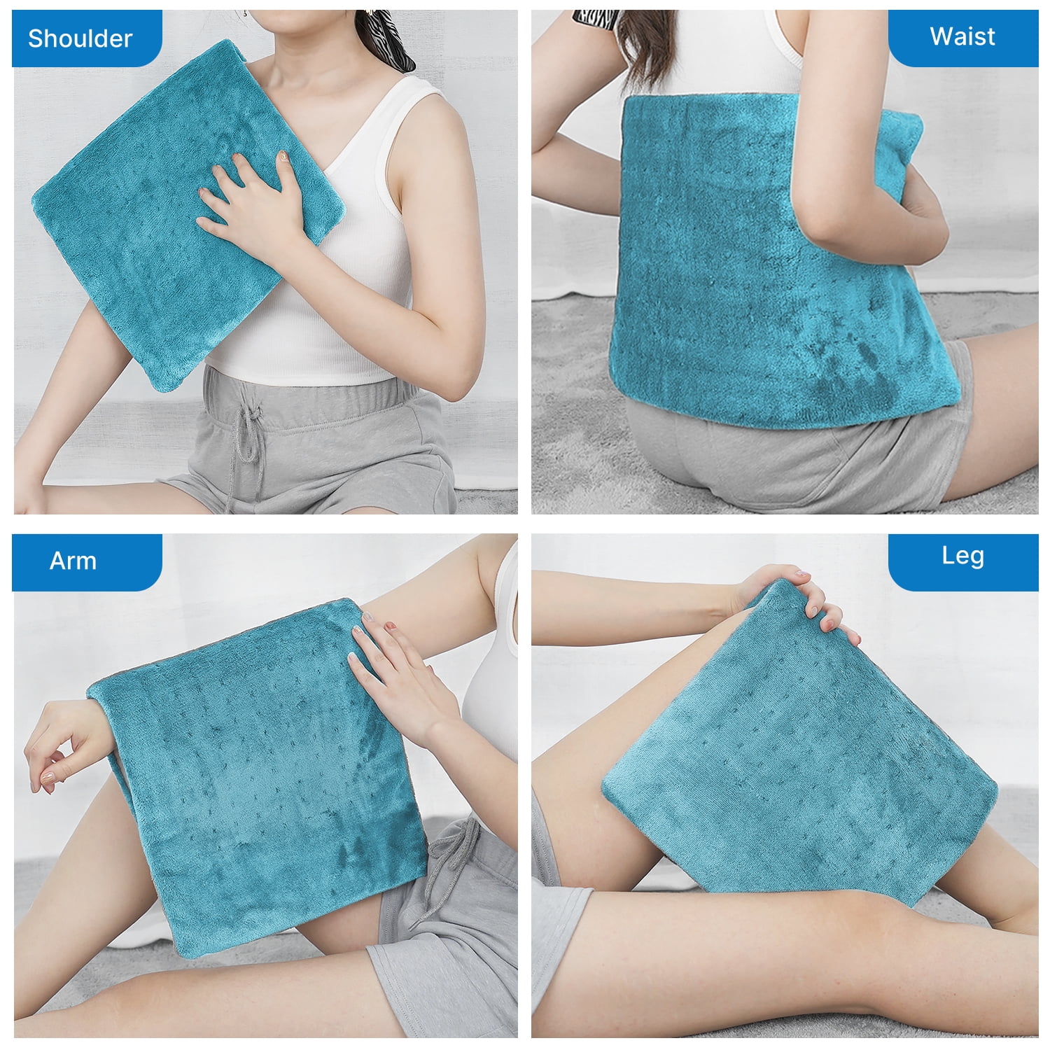 RENPHO HEATING PAD WITH 10 HEAT SETTINGS, AUTO SHUT-OFF, FSA HSA ELIGIBLE - 12"X24" BLUE