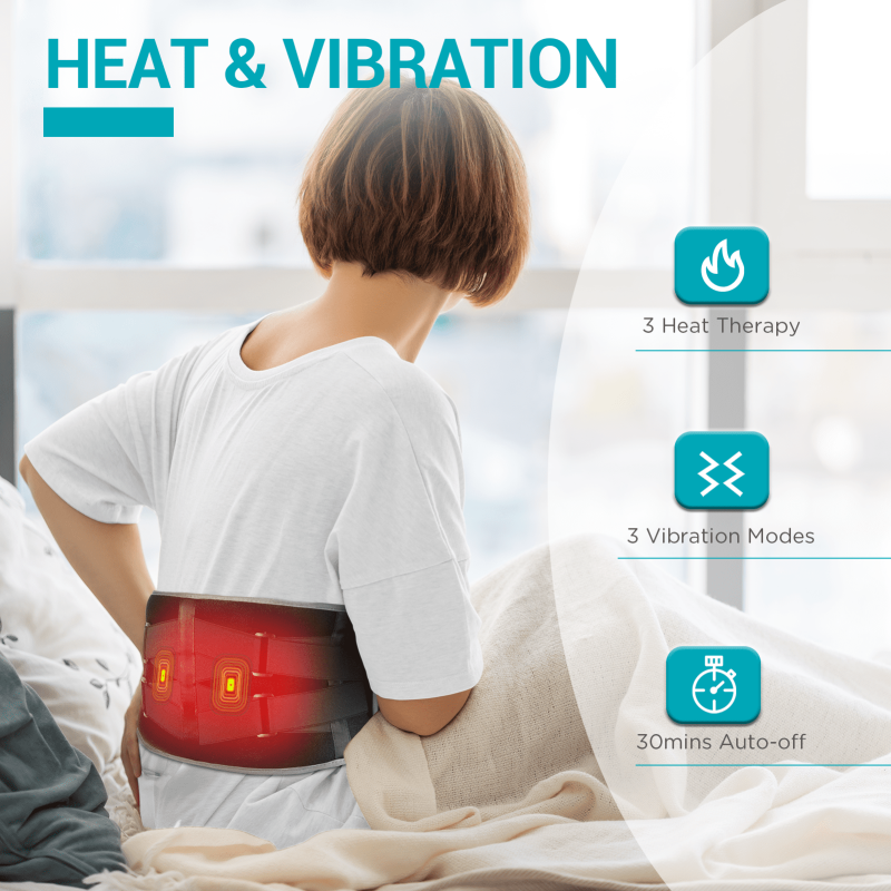COMFYTEMP WIRELESS HEATING PAD FOR BACK PAIN RELIEF - COMFYTEMP BATTERY-POWERED WAIST BELT WITH MASSAGE