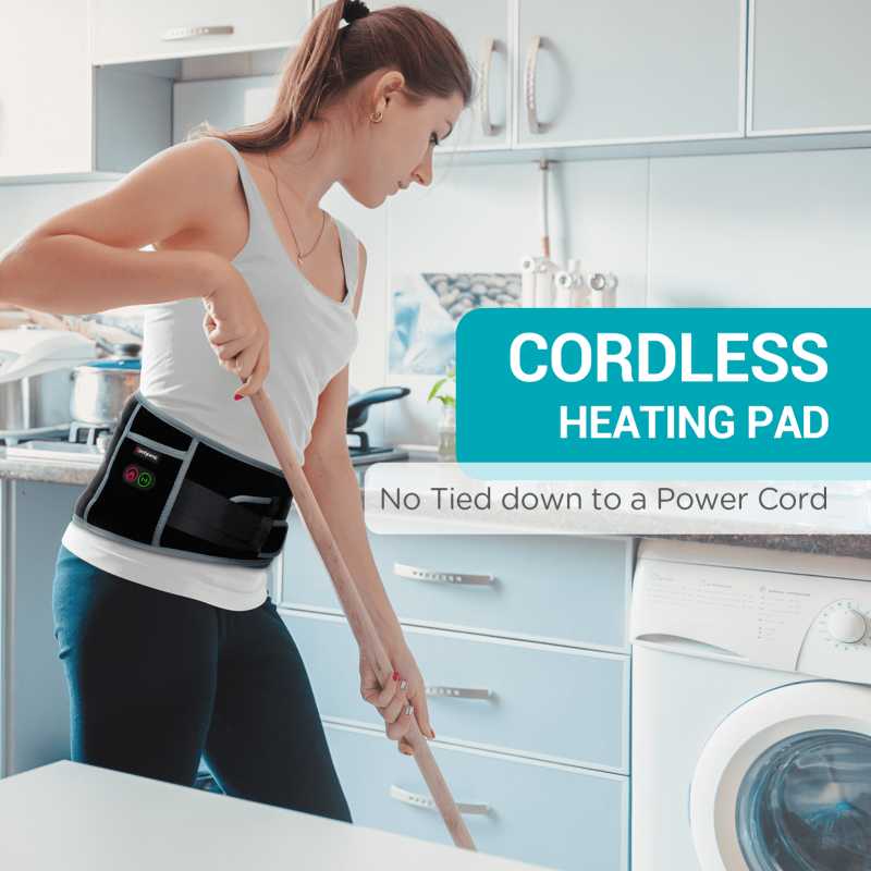 COMFYTEMP WIRELESS HEATING PAD FOR BACK PAIN RELIEF - COMFYTEMP BATTERY-POWERED WAIST BELT WITH MASSAGE