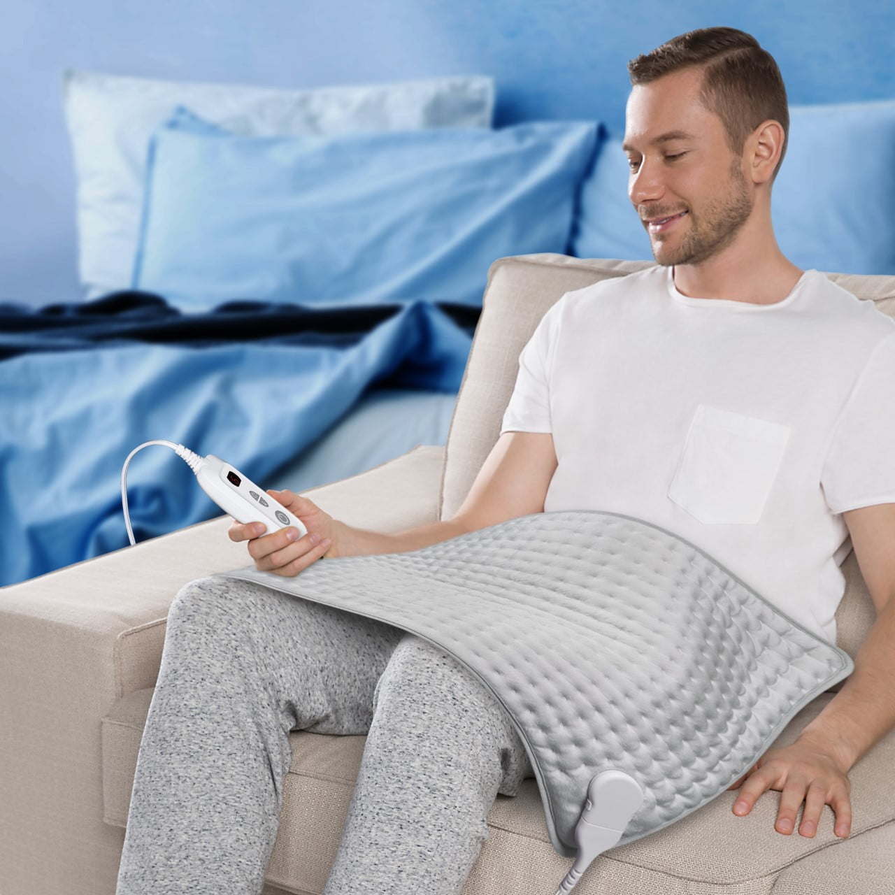 EQUATE XXL ELECTRIC HEATING PAD WITH 6 HEAT SETTINGS, AUTO SHUT OFF | 18 X 33 IN