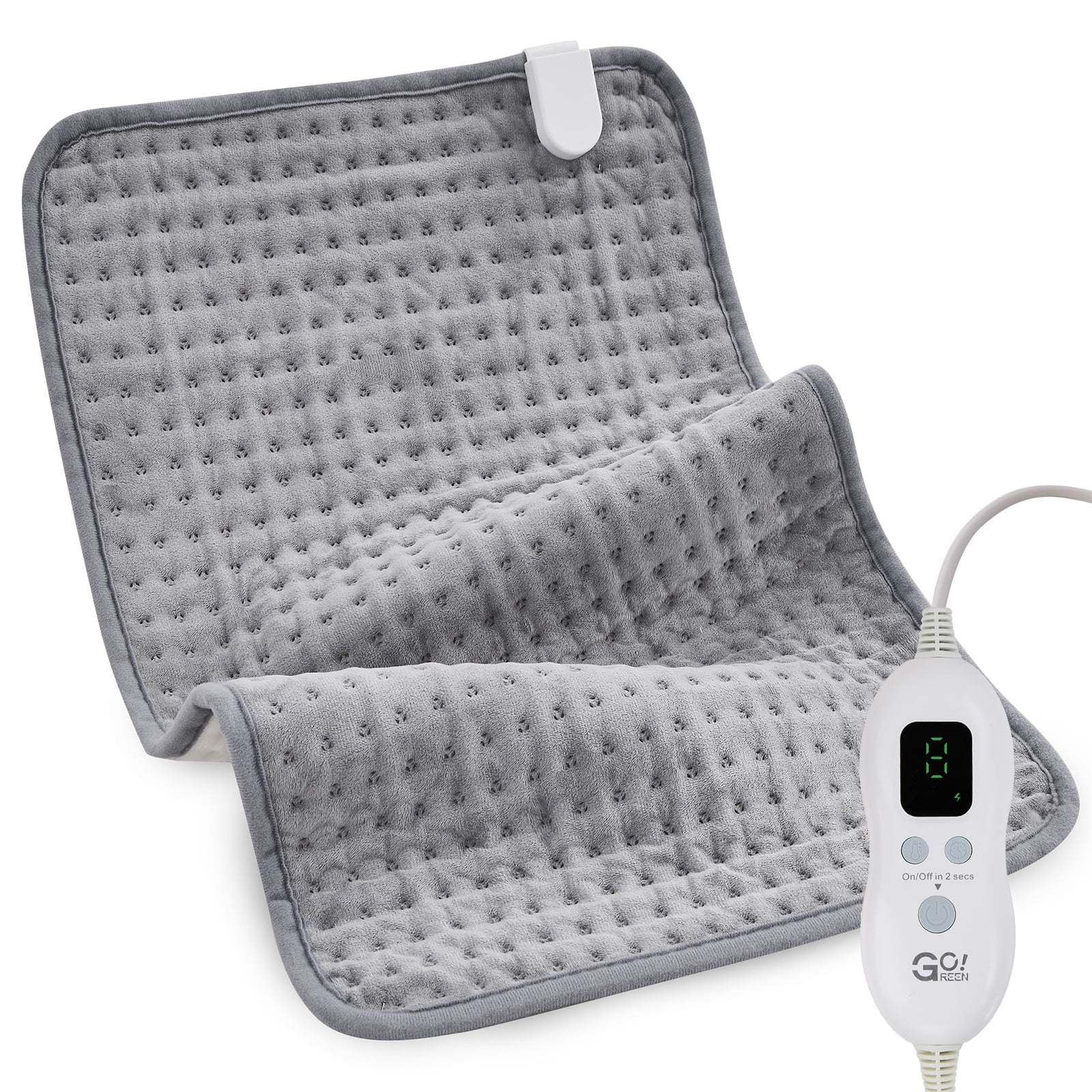 GOGREEN ELECTRIC HEATING PAD FOR FULL BODY RELIEF, GRAY, XL 16''×24