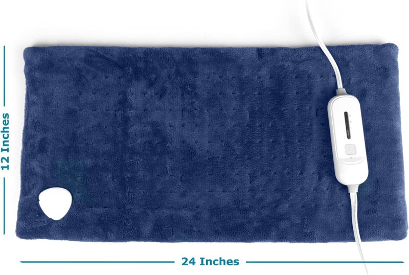 SUNAID FAST HEATING FULL BACK HEATING PAD FOR PAIN RELIEF - AUTO SHUT OFF, DRY/MOIST OPTION (12"X24")