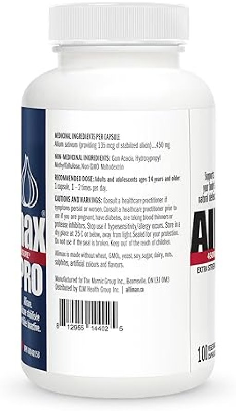 ALLIMAX PRO 450MG ALLICIN GARLIC SUPPLEMENT - IMMUNE SUPPORT PROFESSIONAL STRENGTH