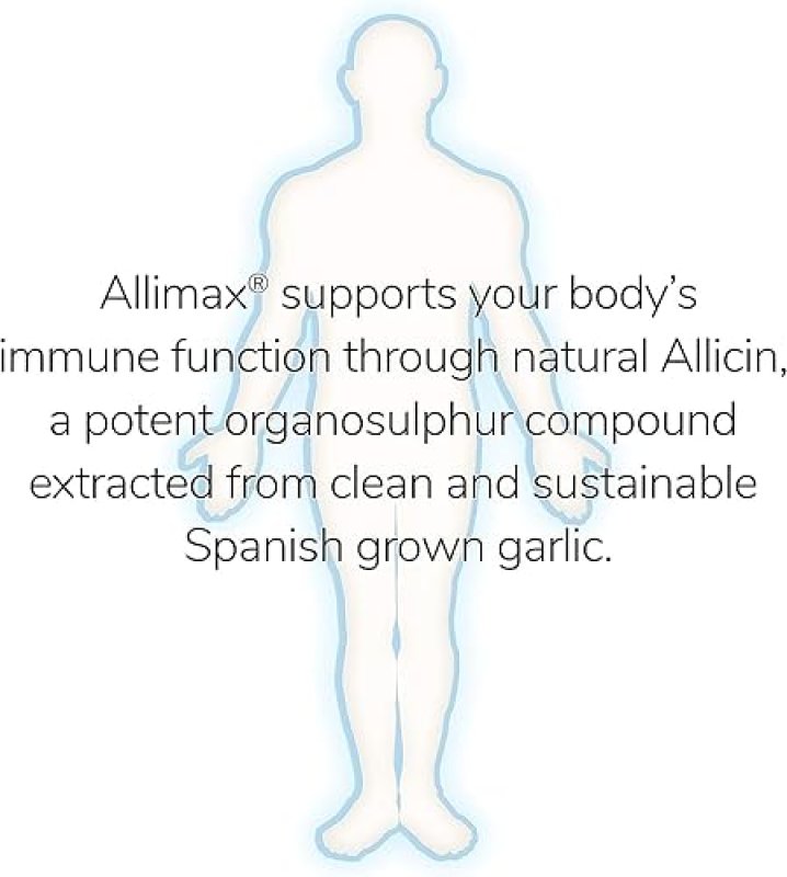 ALLIMAX 180MG ALLICIN GARLIC CAPSULES - IMMUNE SUPPORT SUPPLEMENT - EXTRACTED FROM SPANISH GARLIC
