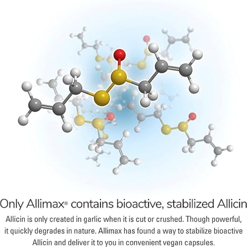 ALLIMAX 180MG ALLICIN GARLIC CAPSULES - IMMUNE SUPPORT SUPPLEMENT - EXTRACTED FROM SPANISH GARLIC