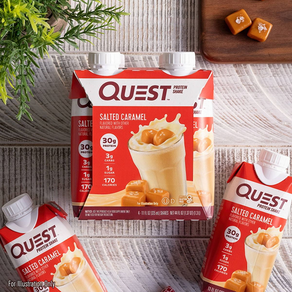 QUEST NUTRITION SALTED CARAMEL PROTEIN SHAKE 44 FL OZ/4CT - 2X PACK
