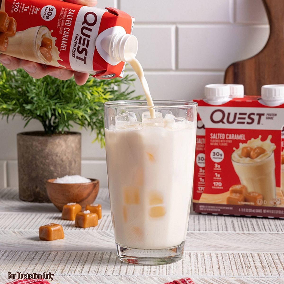 QUEST NUTRITION SALTED CARAMEL PROTEIN SHAKE 44 FL OZ/4CT - 2X PACK