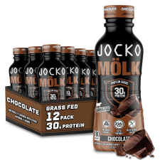 JOCKO MOLK GRASS FED PROTEIN SHAKES - CHOCOLATE, 30G, READY TO DRINK, 12 FL OZ (12 PACK)