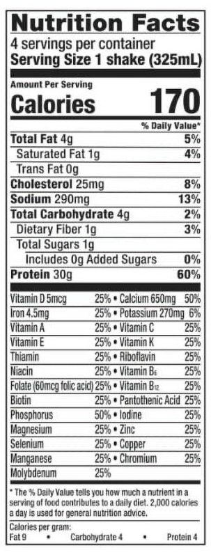 EQUATE MAX PROTEIN VANILLA NUTRITION SHAKE, 11 FL OZ, 4-PACK