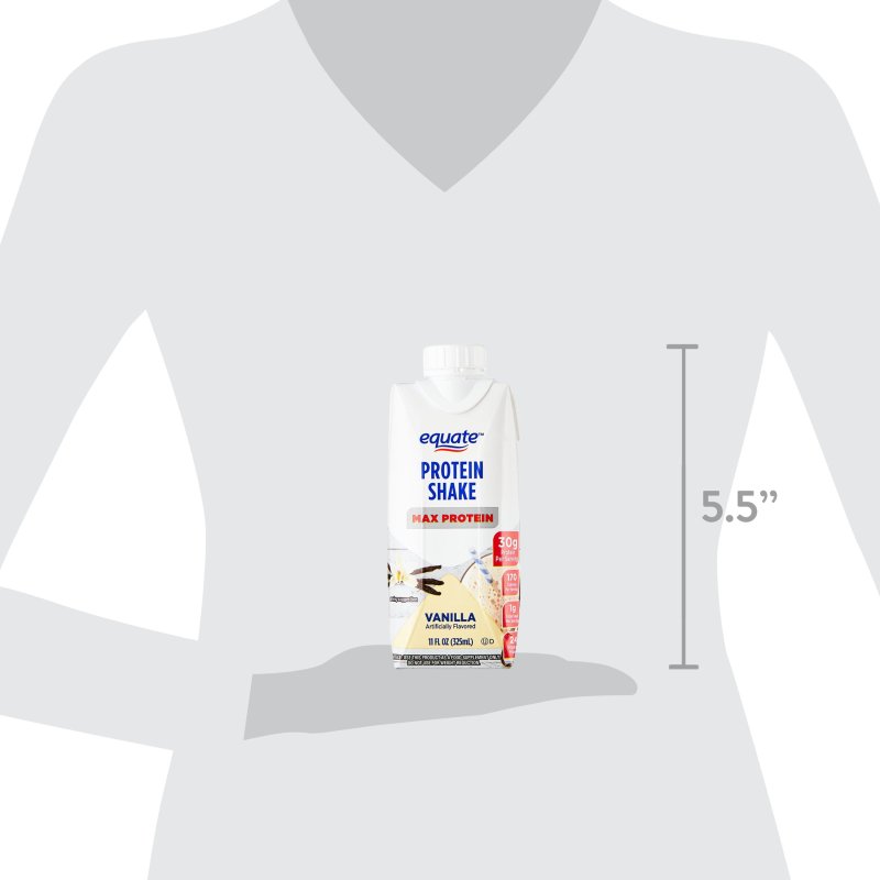 EQUATE MAX PROTEIN VANILLA NUTRITION SHAKE, 11 FL OZ, 4-PACK