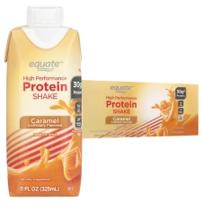 EQUATE CARAMEL PROTEIN SHAKE 11 FL OZ, 12 CT - HIGH PERFORMANCE NUTRITION