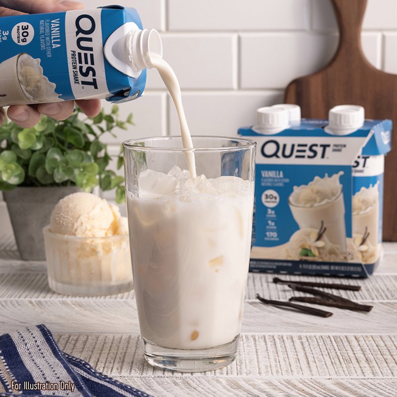 QUEST NUTRITION VANILLA PROTEIN SHAKE, 30G PROTEIN, LOW CARB, GLUTEN-FREE, 4-PACK