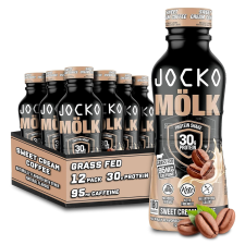 JOCKO MOLK GRASS FED PROTEIN SHAKE - SWEET CREAM COFFEE, 30G, 12 FL OZ (PACK OF 12)