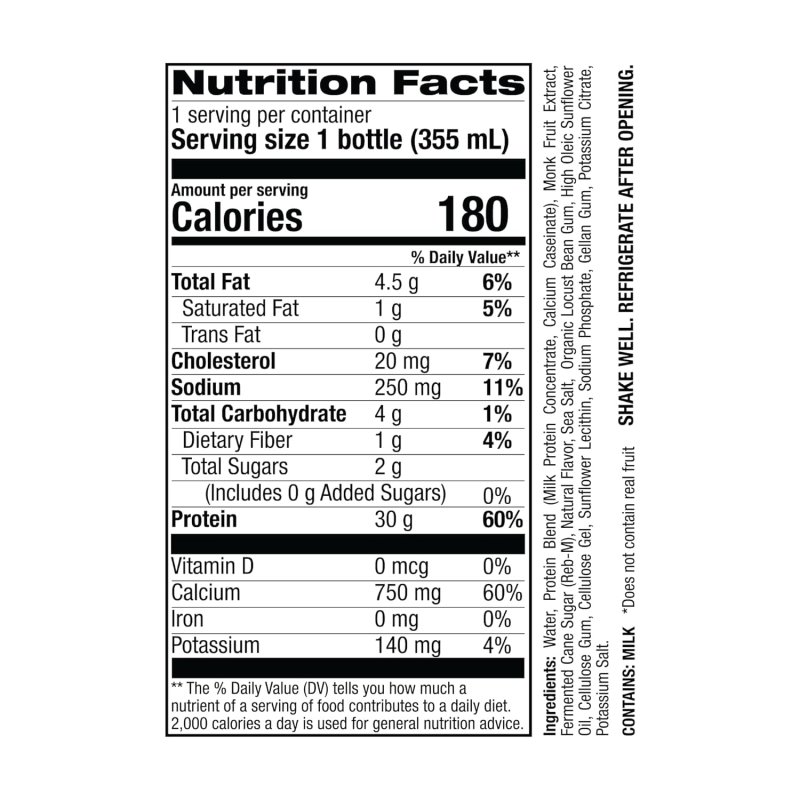 JOCKO MOLK GRASS FED PROTEIN SHAKES - BANANA CREAM, 30G, READY TO DRINK - 12 FL OZ X 12 PACK