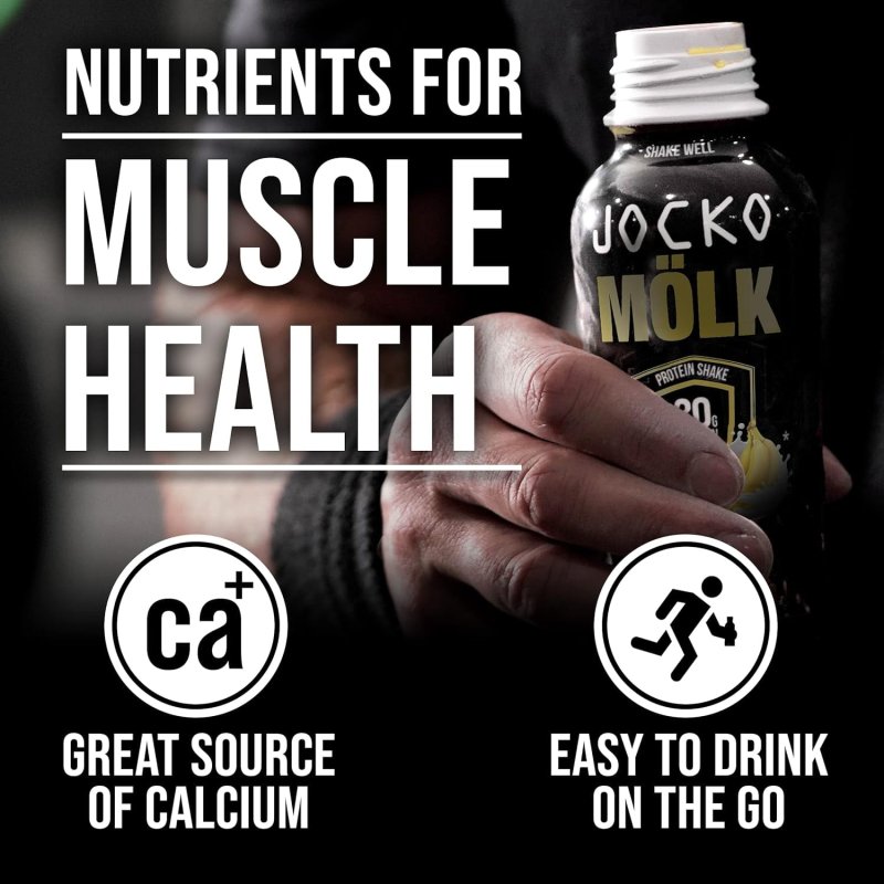 JOCKO MOLK GRASS FED PROTEIN SHAKES - BANANA CREAM, 30G, READY TO DRINK - 12 FL OZ X 12 PACK