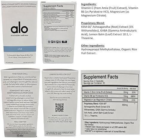 ALO CHILL CAPSULES: RELAXATION SUPPLEMENT FOR CALMNESS AND MENTAL CLARITY
