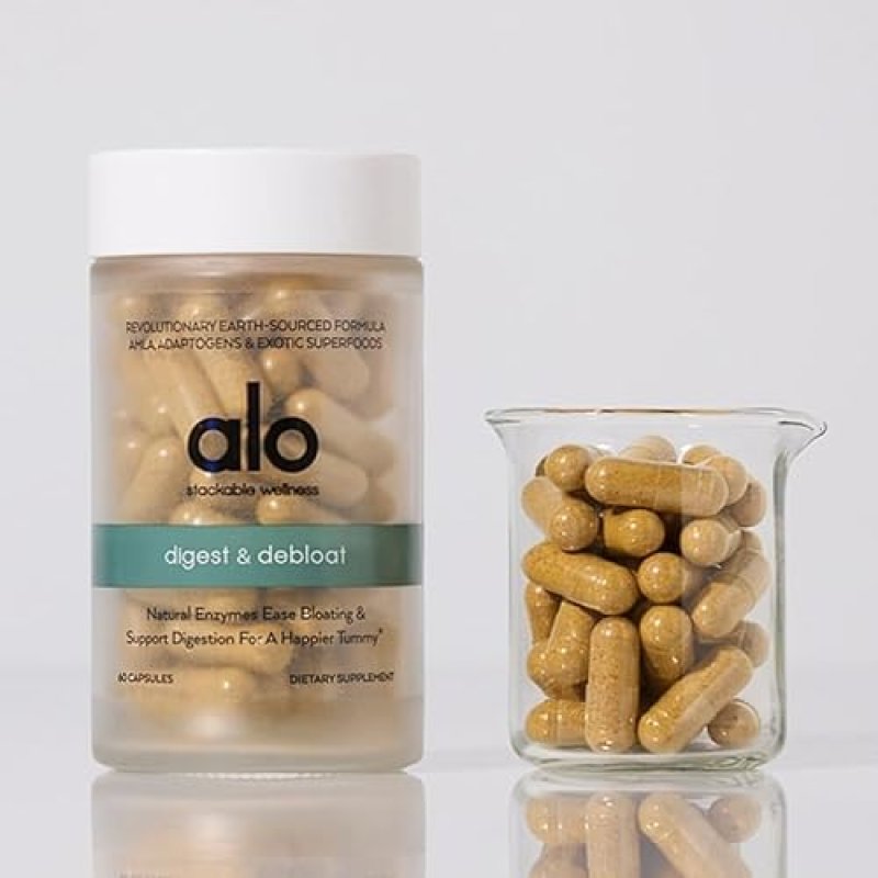ALO YOGA DIGEST & DEBLOAT CAPSULES FOR GUT HEALTH WITH PROBIOTICS & ENZYMES (60 CT)