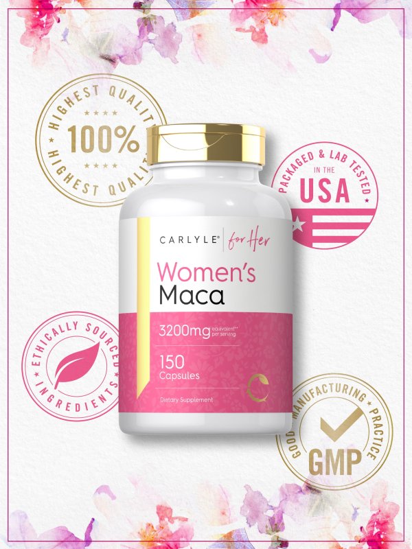 CARLYLE ROOT CAPSULES 3200MG 150 COUNT FOR WOMEN NON-GMO GLUTEN FREE SUPPLEMENT