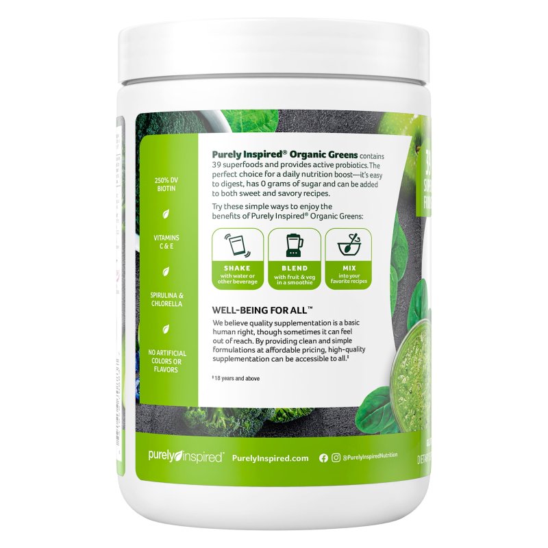 ORGANIC GREENS SUPERFOOD POWDER BLEND, 8.57 OZ, 24 SERVINGS