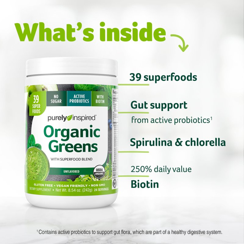 ORGANIC GREENS SUPERFOOD POWDER BLEND, 8.57 OZ, 24 SERVINGS