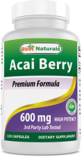 BEST NATURALS PREMIUM ACAI BERRY CAPSULES 600MG - 120 COUNT