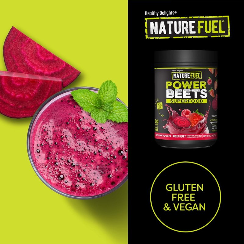 HEALTHY DELIGHTS ORGANIC POWER BEETS POWDER, ACAI POMEGRANATE FLAVOR, 30 SERVINGS, 5.8 OZ