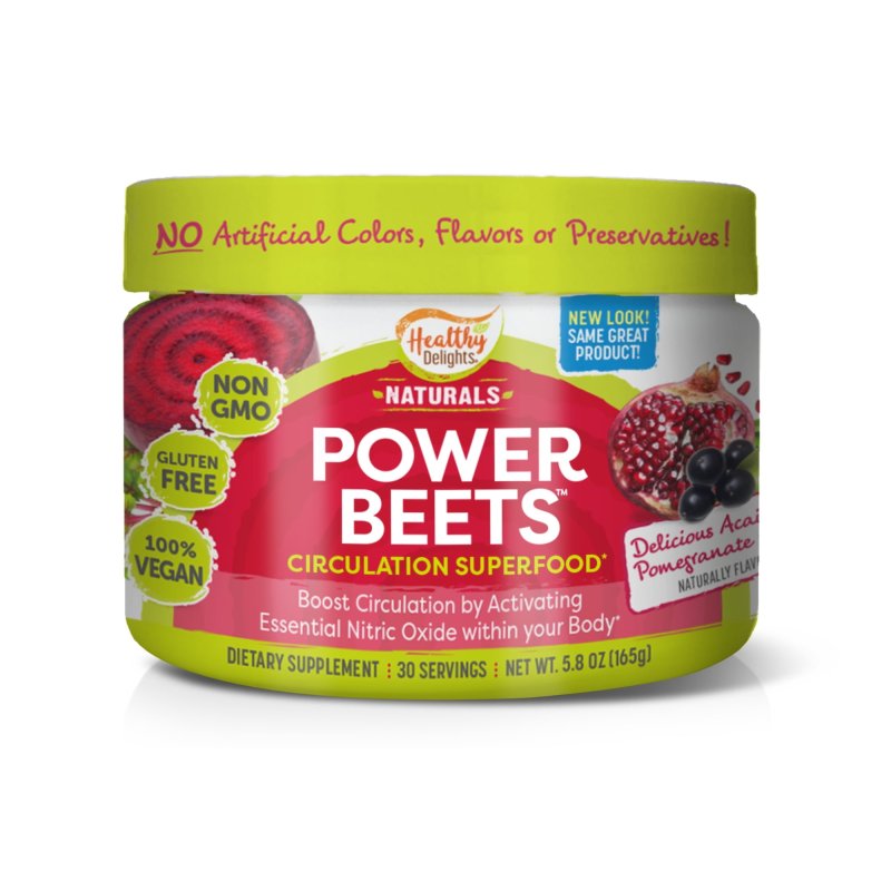 HEALTHY DELIGHTS ORGANIC POWER BEETS POWDER, ACAI POMEGRANATE FLAVOR, 30 SERVINGS, 5.8 OZ