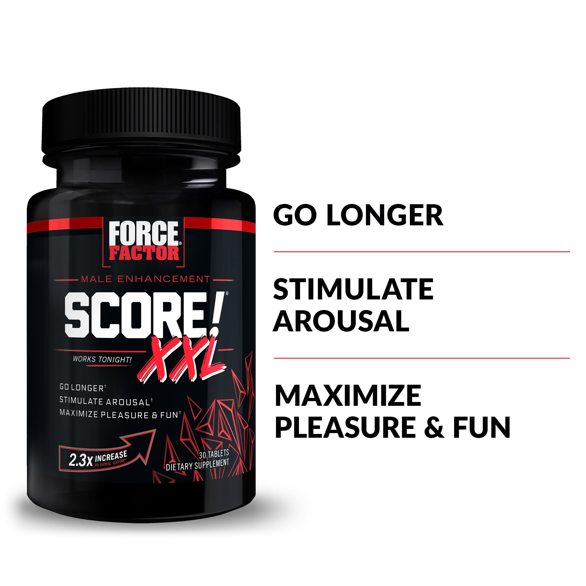 FORCE FACTOR SCORE! XXL NITRIC OXIDE BOOSTER FOR MEN, 30 TABLETS