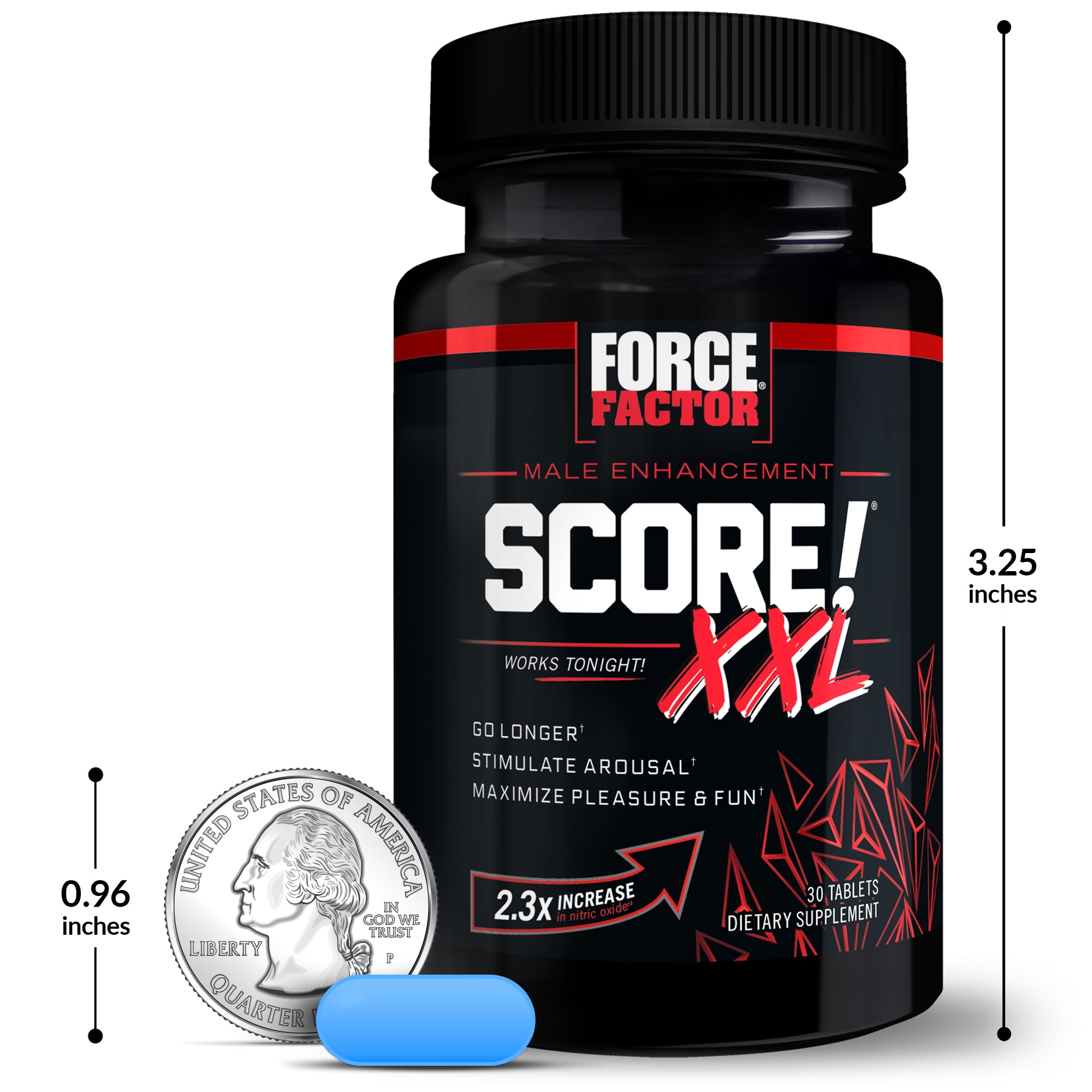 FORCE FACTOR SCORE! XXL NITRIC OXIDE BOOSTER FOR MEN, 30 TABLETS