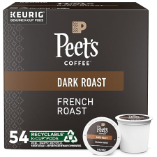 PEET'S COFFEE FRENCH ROAST DARK ROAST K-CUP PODS, 54 COUNT
