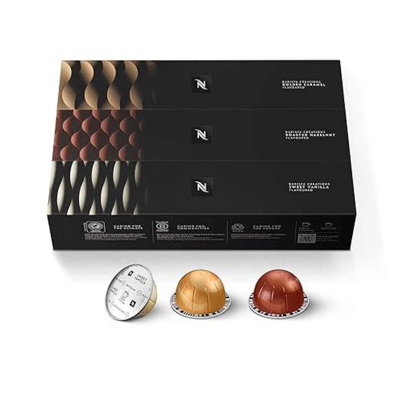NESPRESSO VERTUO BARISTA FLAVORED PACK, 30 COUNT MEDIUM ROAST COFFEE PODS, 7.8OZ