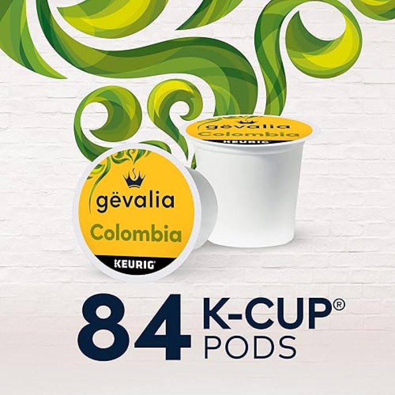 GEVALIA COLOMBIA K-CUP COFFEE PODS, 84 COUNT FOR KETO & LOW CARB DIET