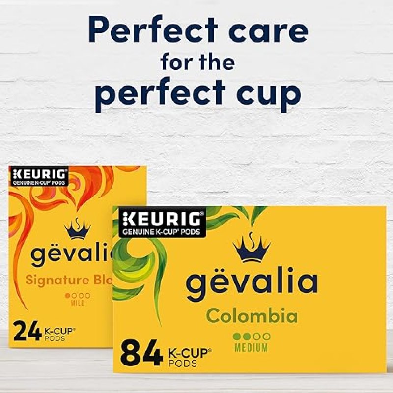 GEVALIA COLOMBIA K-CUP COFFEE PODS, 84 COUNT FOR KETO & LOW CARB DIET