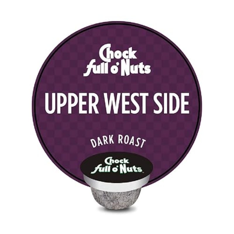 CHOCK FULL O'NUTS UPPER WEST SIDE DARK ROAST ARABICA COFFEE PODS - ECO-FRIENDLY KEURIG COMPATIBLE - 12 COUNT