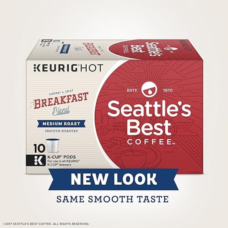NESTLE COFFEE SEATTLE'S BEST COFFEE BREAKFAST BLEND MEDIUM ROAST K-CUP PODS - 60 PODS