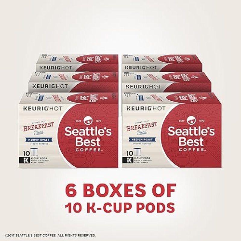 NESTLE COFFEE SEATTLE'S BEST COFFEE BREAKFAST BLEND MEDIUM ROAST K-CUP PODS - 60 PODS
