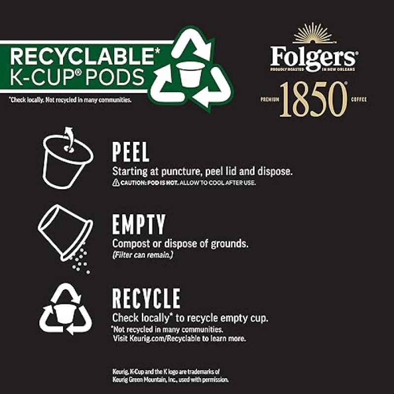 1850 FOLGERS TRAILBLAZER MEDIUM DARK ROAST COFFEE K-CUP PODS - PACK OF 10
