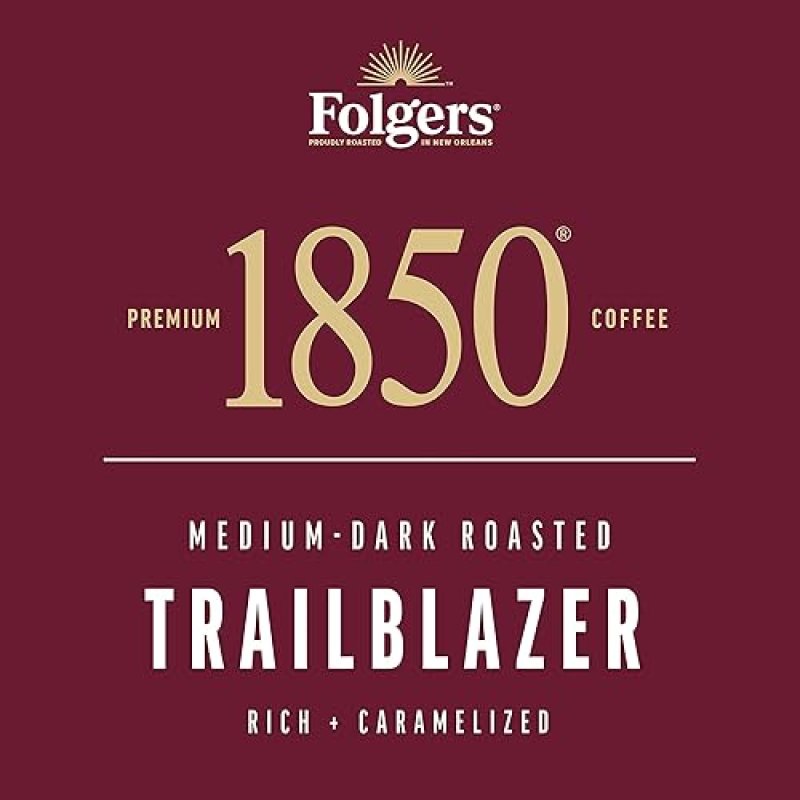 1850 FOLGERS TRAILBLAZER MEDIUM DARK ROAST COFFEE K-CUP PODS - PACK OF 10