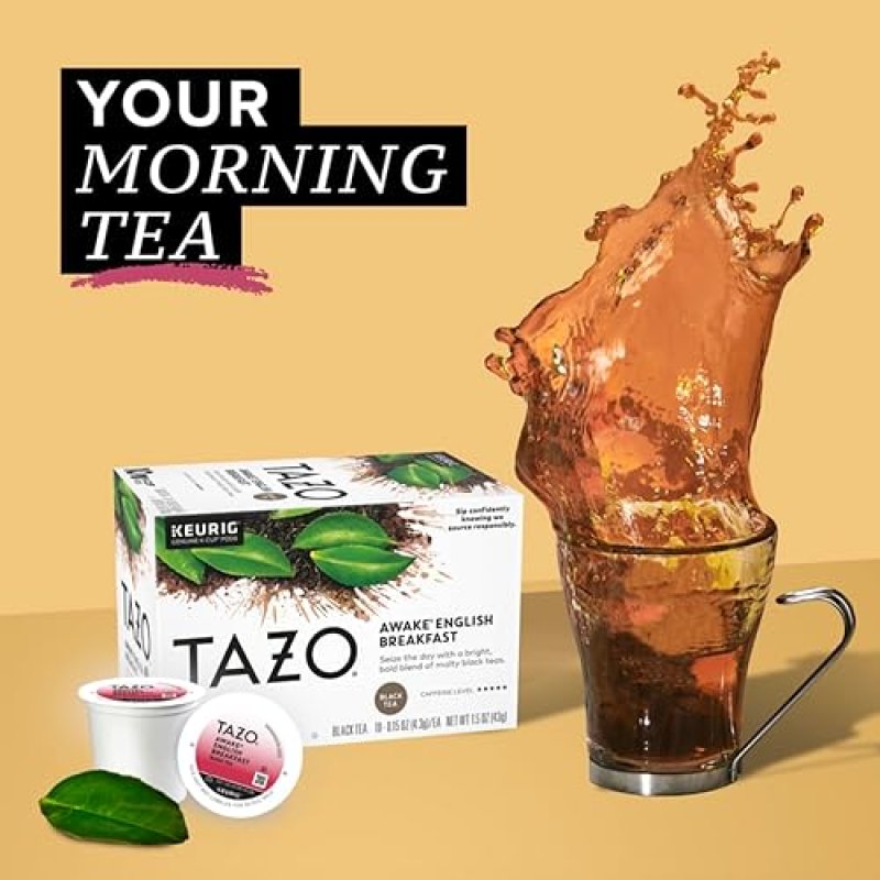 TAZO ENGLISH BREAKFAST BLACK TEA K-CUPS, 22 PODS, CAFFEINATED