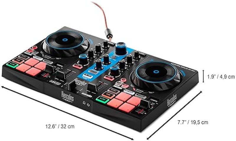 HERCULES DJCONTROL INPULSE 200 MK2 ARCTIC BLUE - DJ CONTROLLER FOR LEARNING - SOFTWARE & TUTORIALS INCLUDED